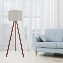Opviq Lámpara de Pie AYD-1198 Beige y Marrón